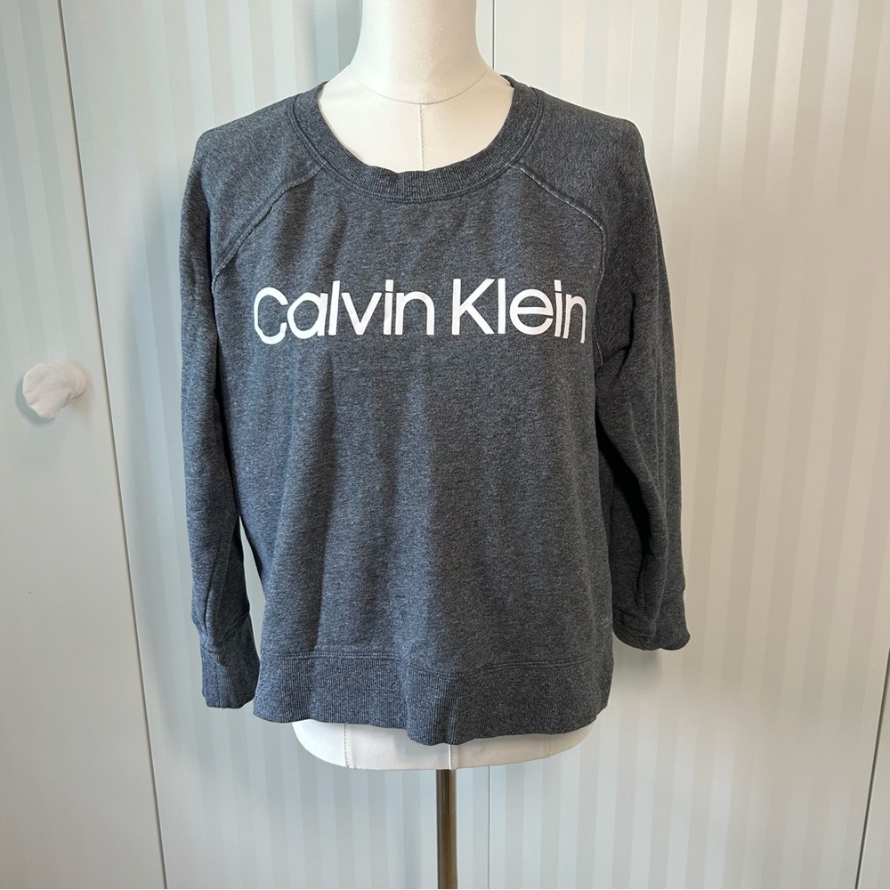 Calvin Klein dark gray white logo sweatshirt Size XL